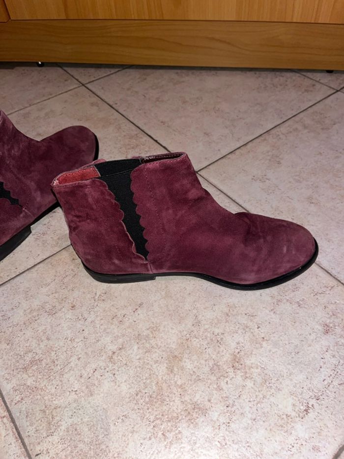 Bottines en daim mauves Naf Naf 38 - photo numéro 3