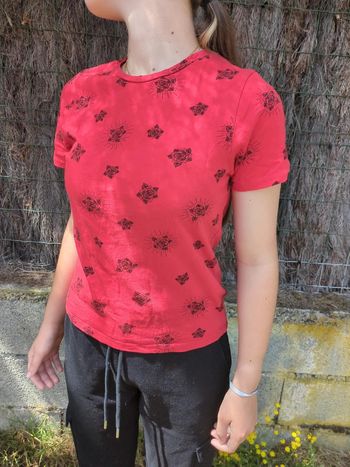 Tee shirt rouge rose carton 🍒