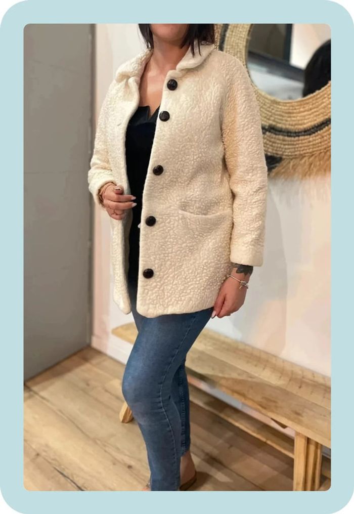 Manteau en laine effet mouton Sezane - photo numéro 2