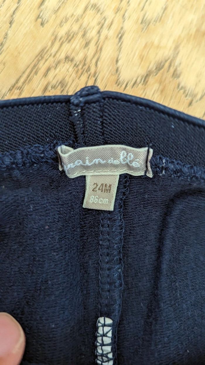 Legging marine grain de blé 24 mois - photo numéro 2