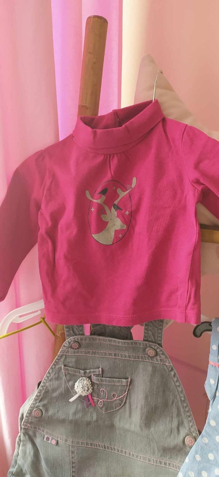 Lot ( robe + hauts + gilet) bébé fille 6 mois - photo numéro 3