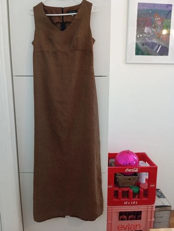 Robe longue vintage marron