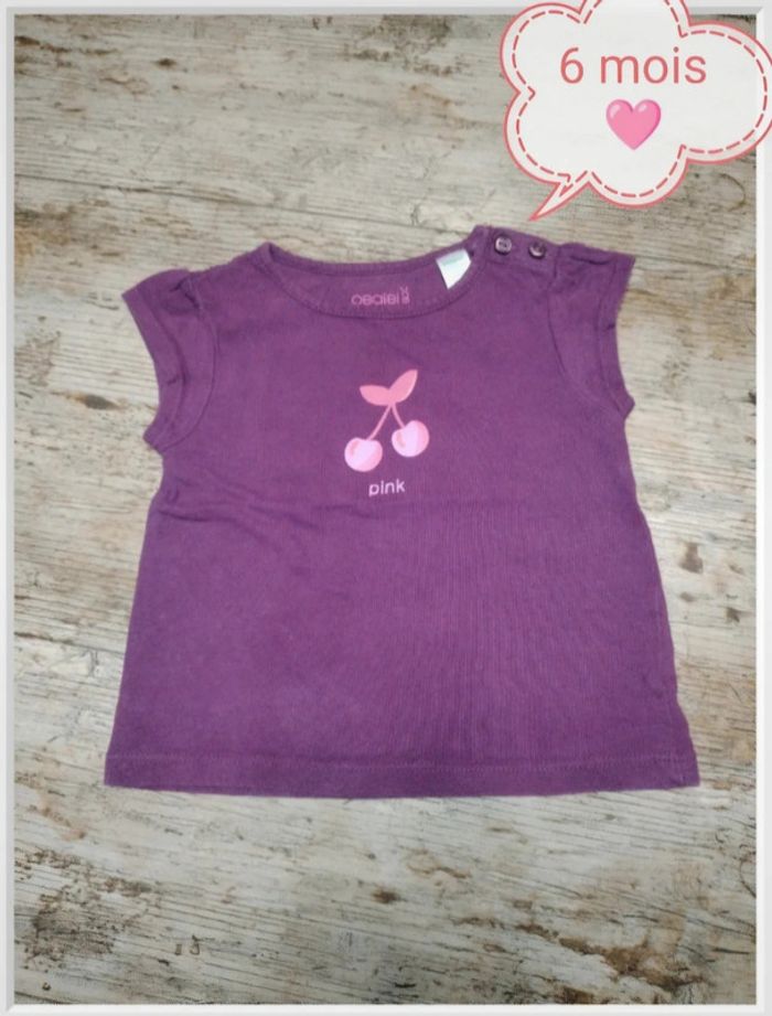 Joli t-shirt courtes manches été fille 6 mois