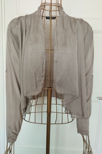 Cardigan femme bi-matière soie & viscose – Fabrication Italie – Taille XS à M – TBE