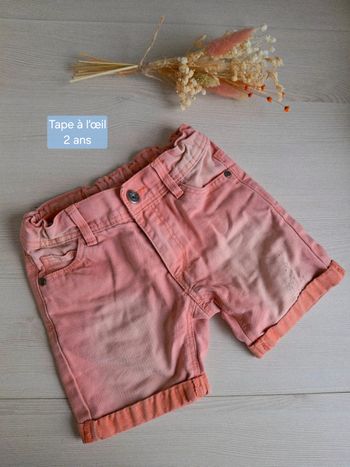Short jean garçon corail terracotta Tape à l’œil 2 ans