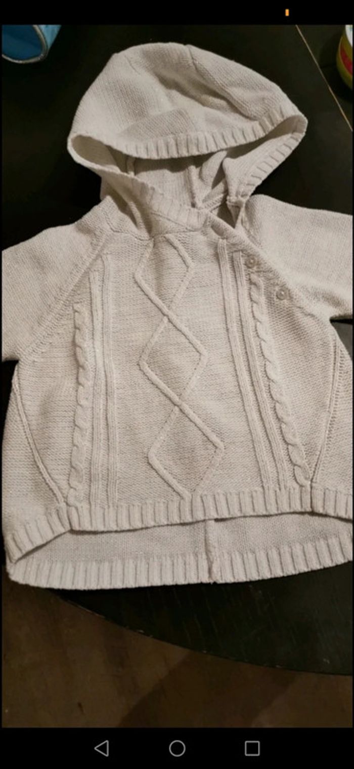 Pull à capuche vertbaudet 18 mois