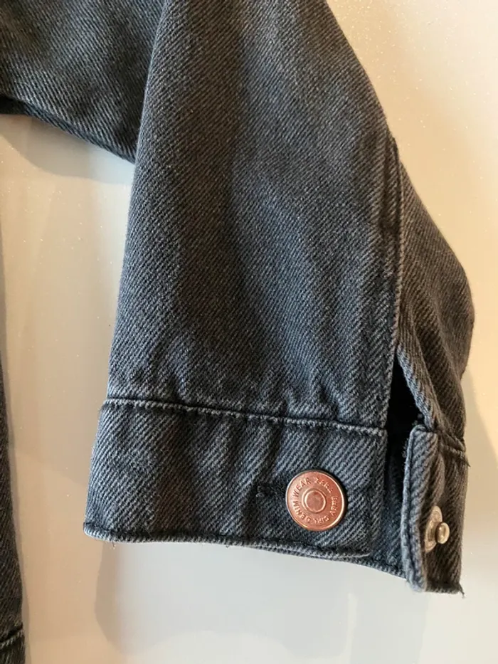 Veste en jeans noir Zara - photo numéro 3