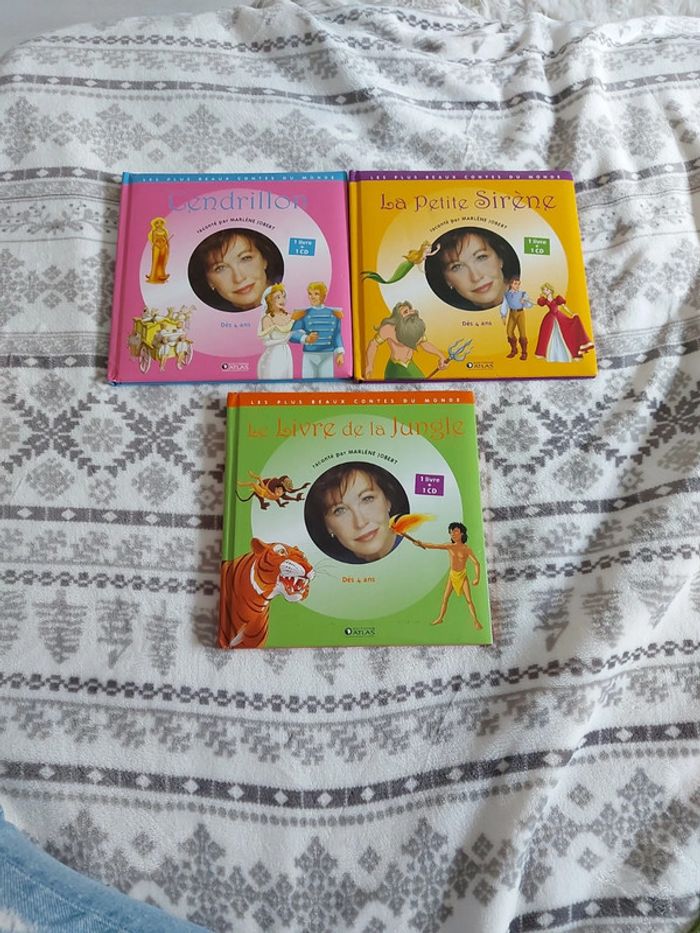 Lot de livres avec CD raconté par Marlene Jobert
