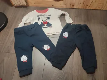 Lot t-shirt necix's 9 mois bon état panda