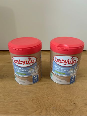 Lot de 2 boîtes BABYBIO caprea 3 Croissance Lait de chèvre + 12 mois 800g
