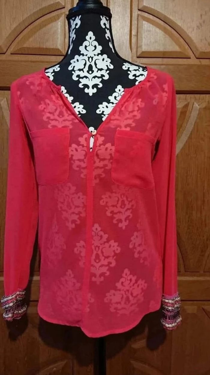 Blouse rose corail taille 34 Zara Trafaluc collection