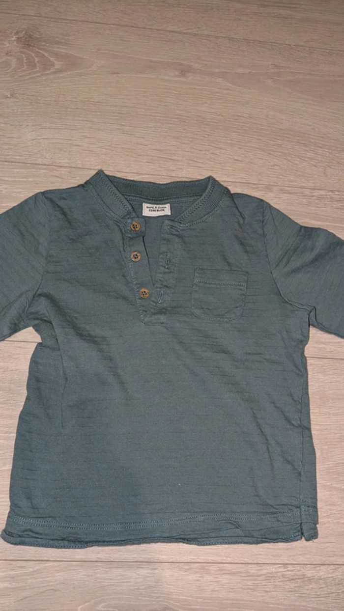 T shirt longues manches vert d'eau - photo numéro 4