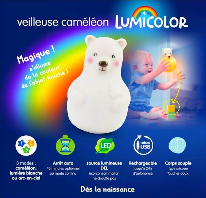 Pabobo - Veilleuse - Lumicolour - Bébé & Enfant - Portable - - photo numéro 3