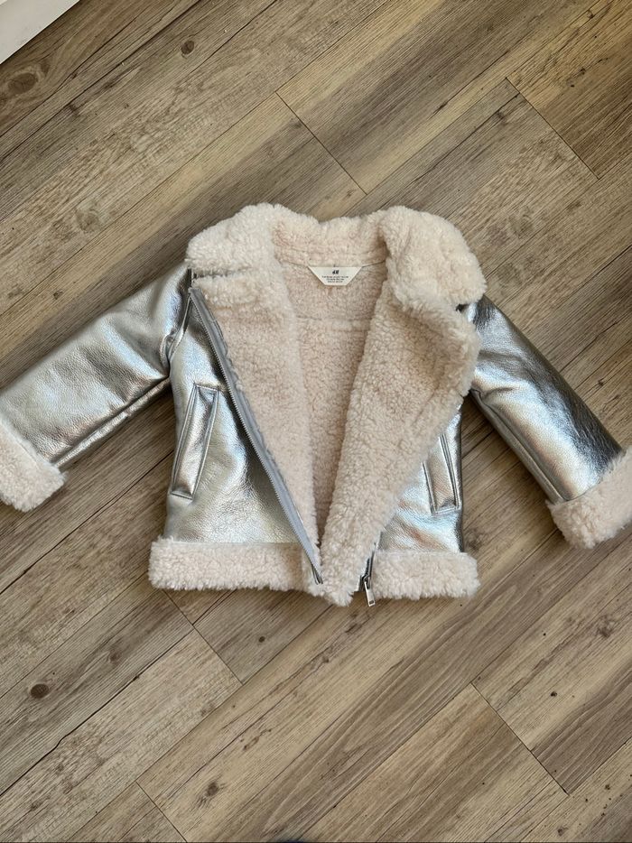 Perfecto fourrée argenté h&m 2/4 ans fille - photo numéro 5