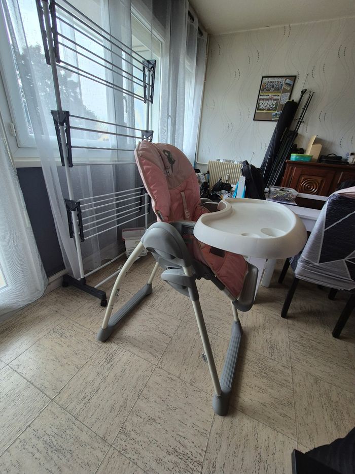 Chaise haute avec transat rose - photo numéro 4