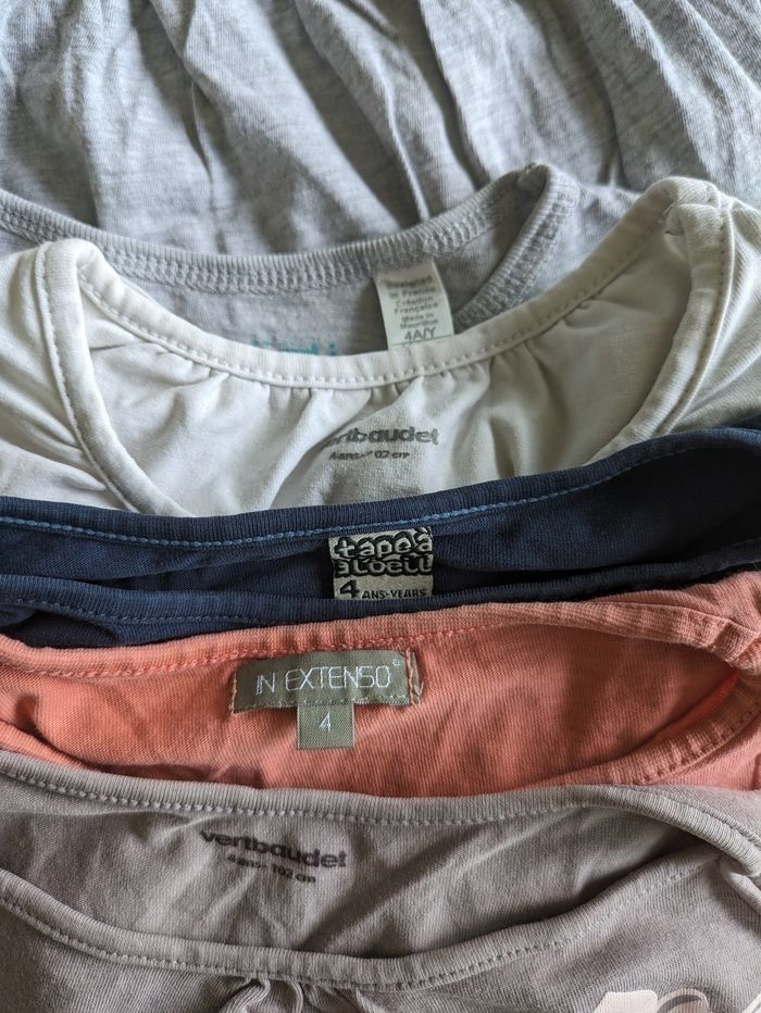 Lot 5 T shirts fille 4 ans - photo numéro 6