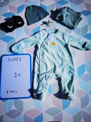 D1075 - pyjama garçon 1 mois