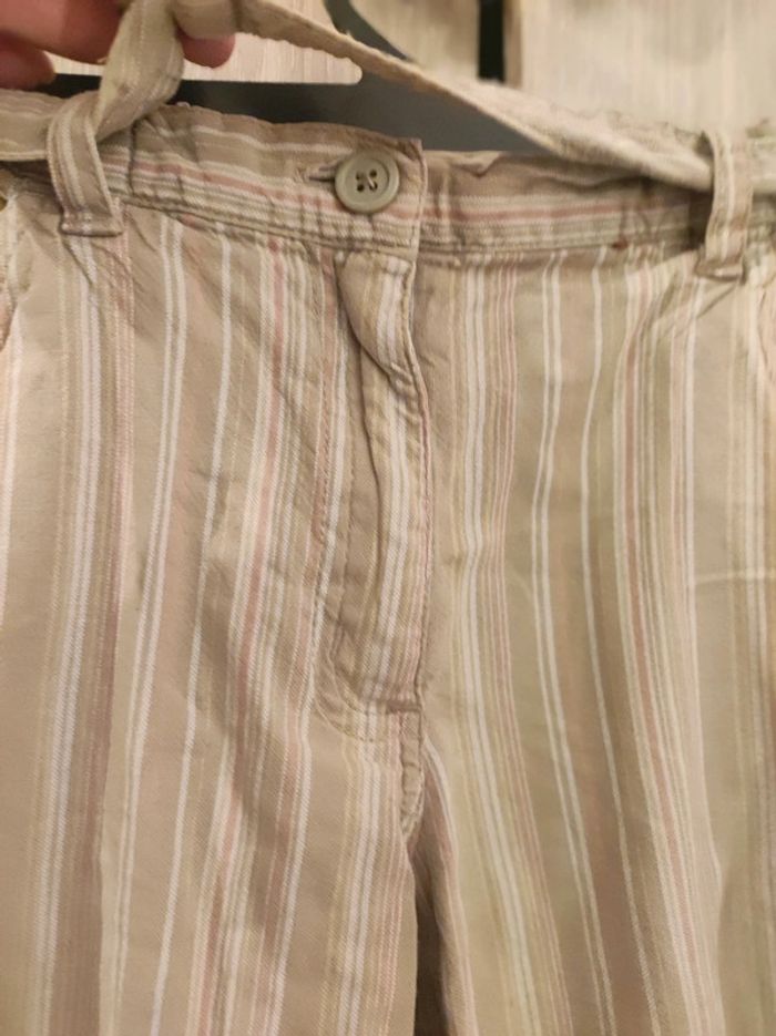 Pantalon plage beige rayés 6 ans Kiabi - photo numéro 3