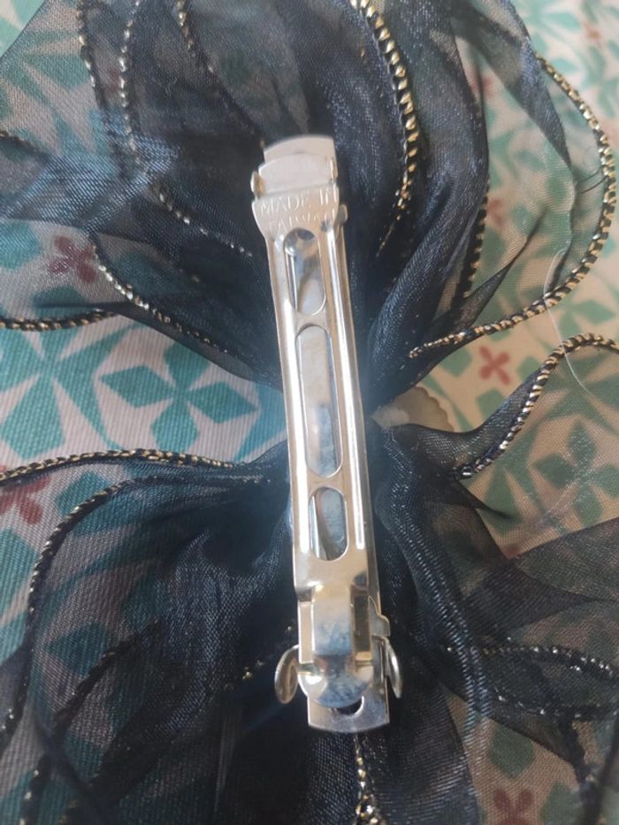 Barrette vintage noir doré - photo numéro 5