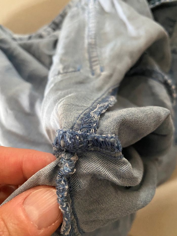 Blouse chemise jeans Bréal taille M manches longues avec strass - photo numéro 19