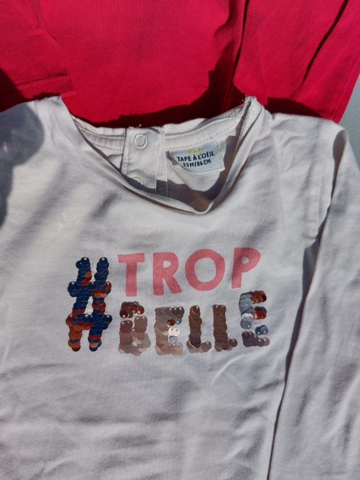 Lot 4 t-shirts 24 mois manches courtes - photo numéro 3
