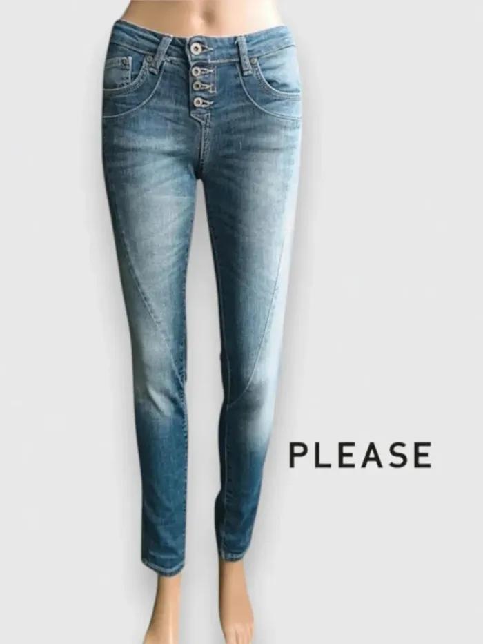 Jean PLEASE made italy ,coupe skinny ,taille basse ,texture sretch