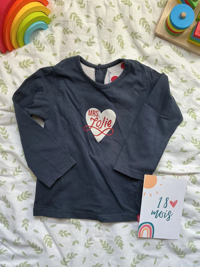 teeshirt manches longues bleu marine 18 mois suce d'orge - photo numéro 2