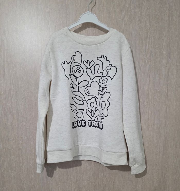 Sweat beige fille 8 ans