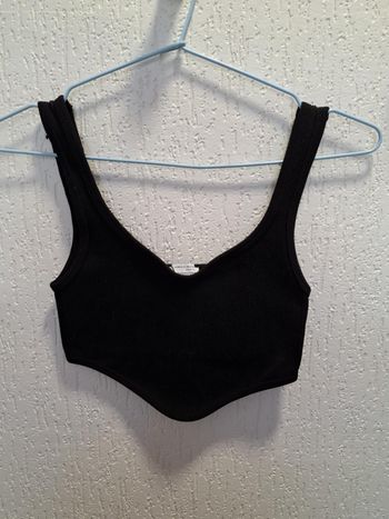 Jolie brassière/top court femme Zara XS noir très bon état