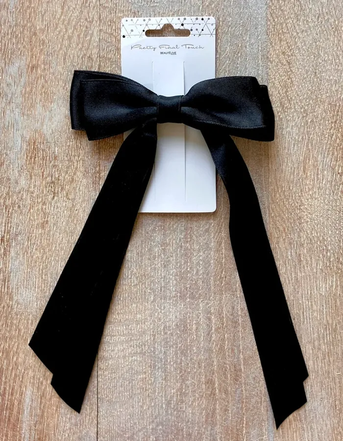 Barrette nœud satin noir de Beautélive Pretty Final Touch – Neuve