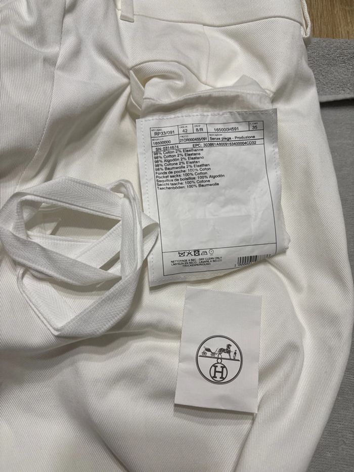 Pantalon hermes blanc - photo numéro 4