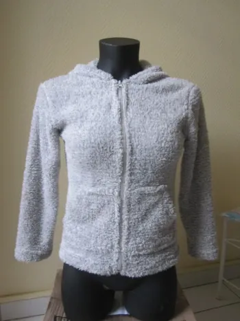 Veste grise paillettée avec capuche taille 10 ans - Fille - Bronzini