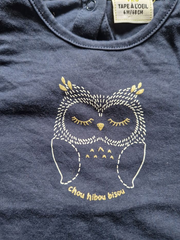 T-shirt Manche longue hibou - photo numéro 2