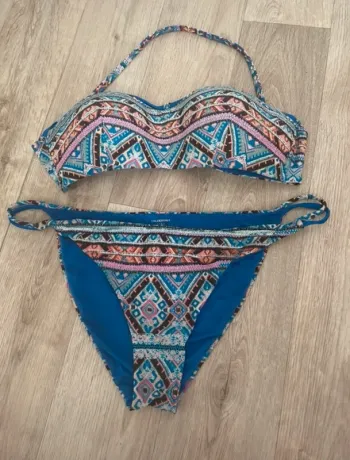 Calzedonia ensemble deux pièces maillot de bain bleu imprime femme bikini été Femme
