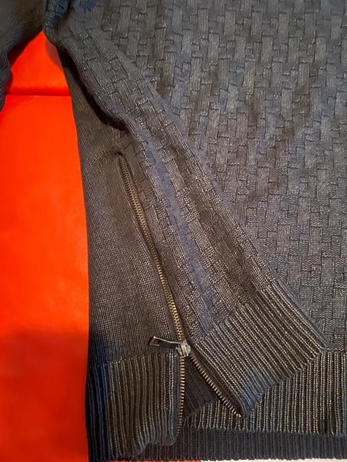 Pull Zara man long noir façon émaille S - photo numéro 5