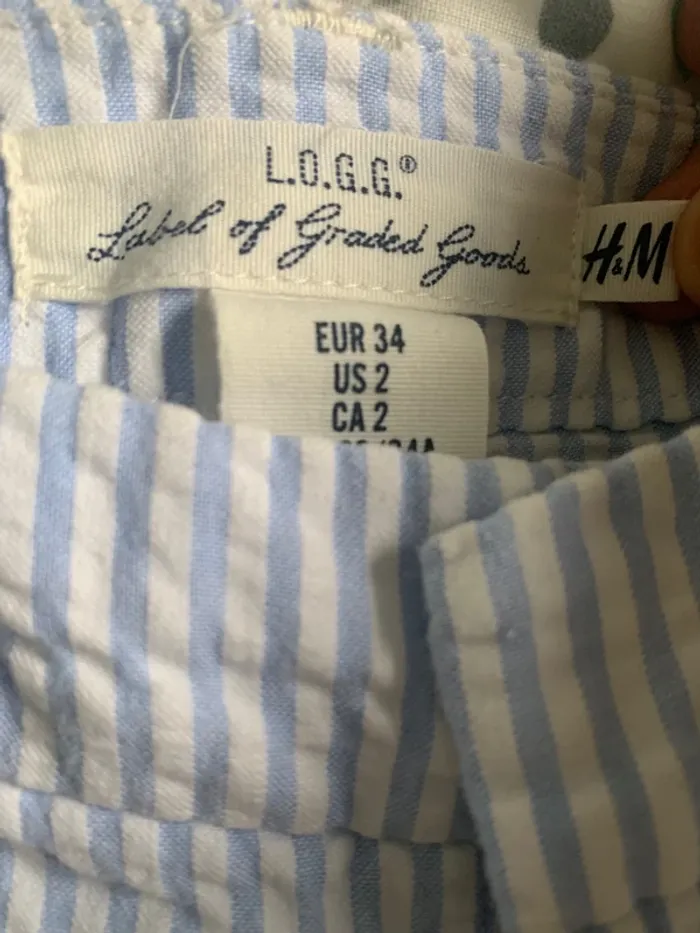Short léger rayé bleu ciel et blanc - photo numéro 3