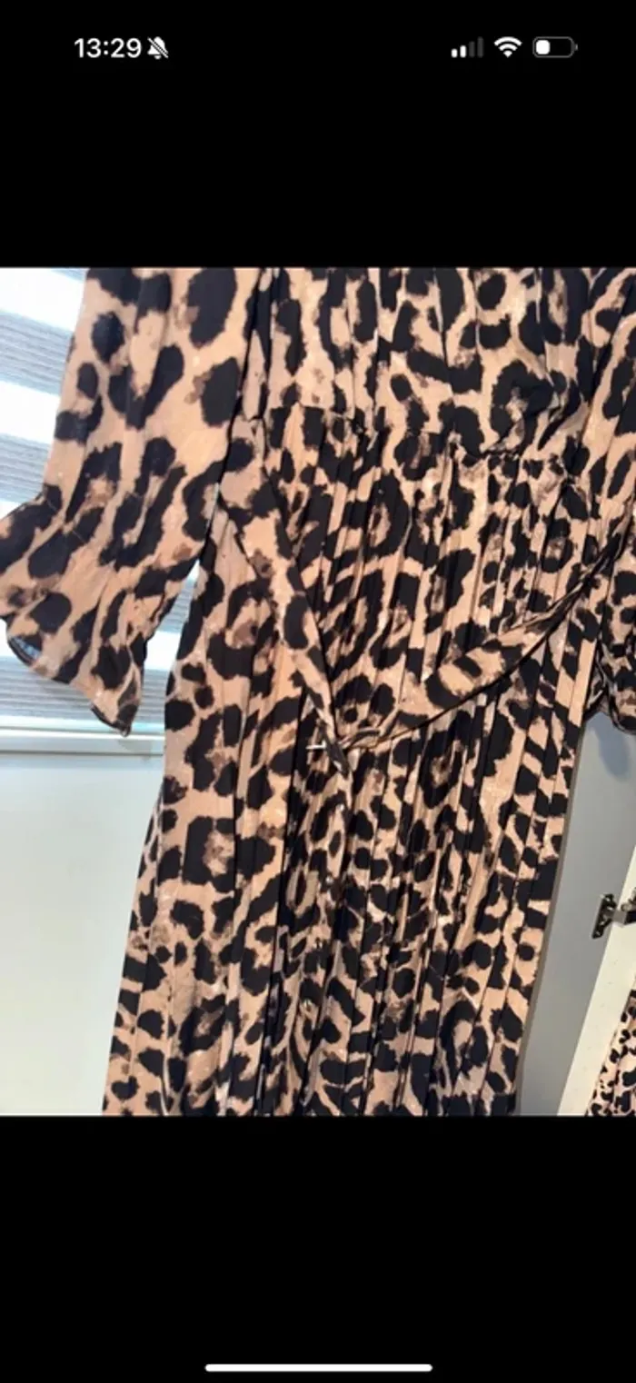 Robe leopard fluide avec ceinture taille 1xl - photo numéro 3