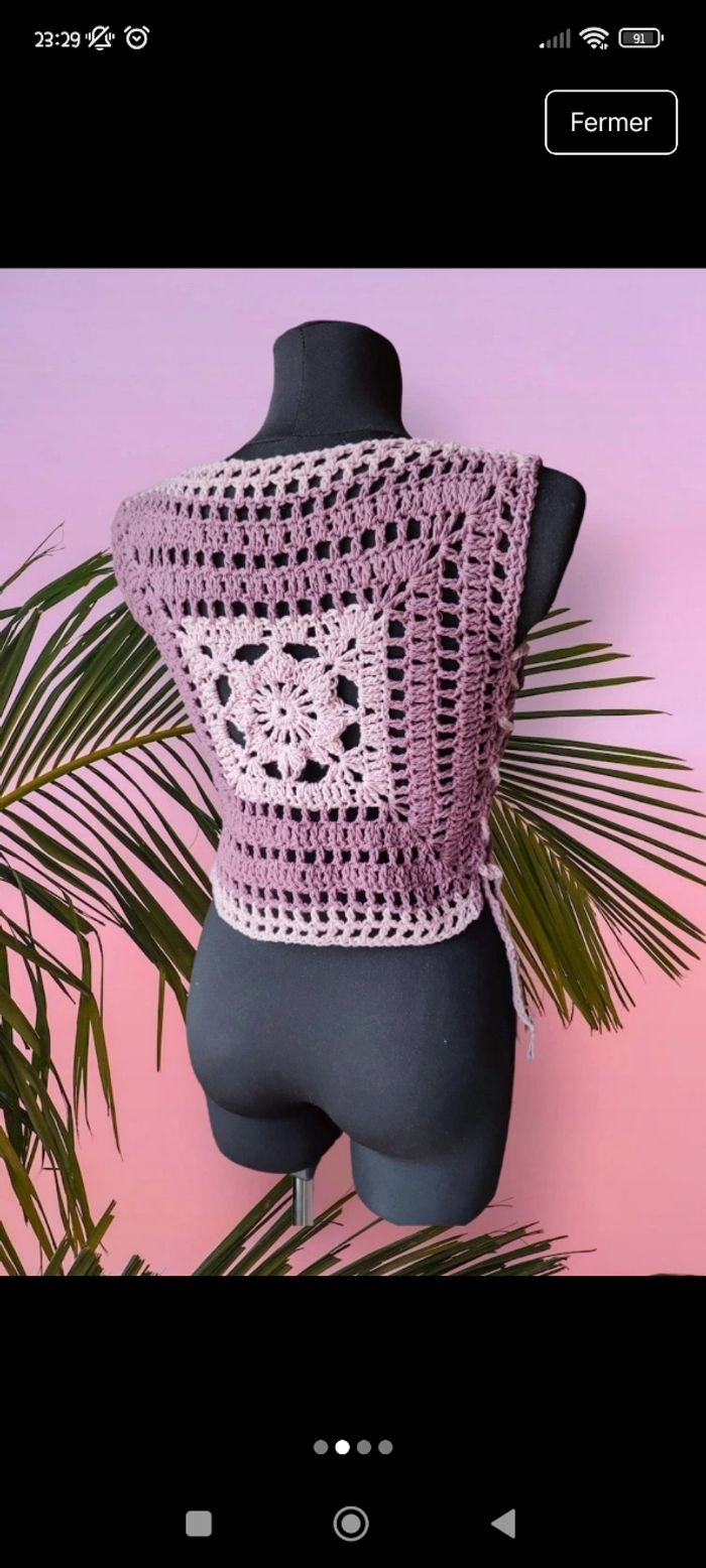 Debardeur/top granny Handmade - photo numéro 2