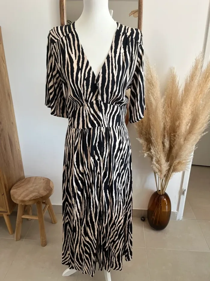 Robe longue zébrée Ema Blues - photo numéro 3