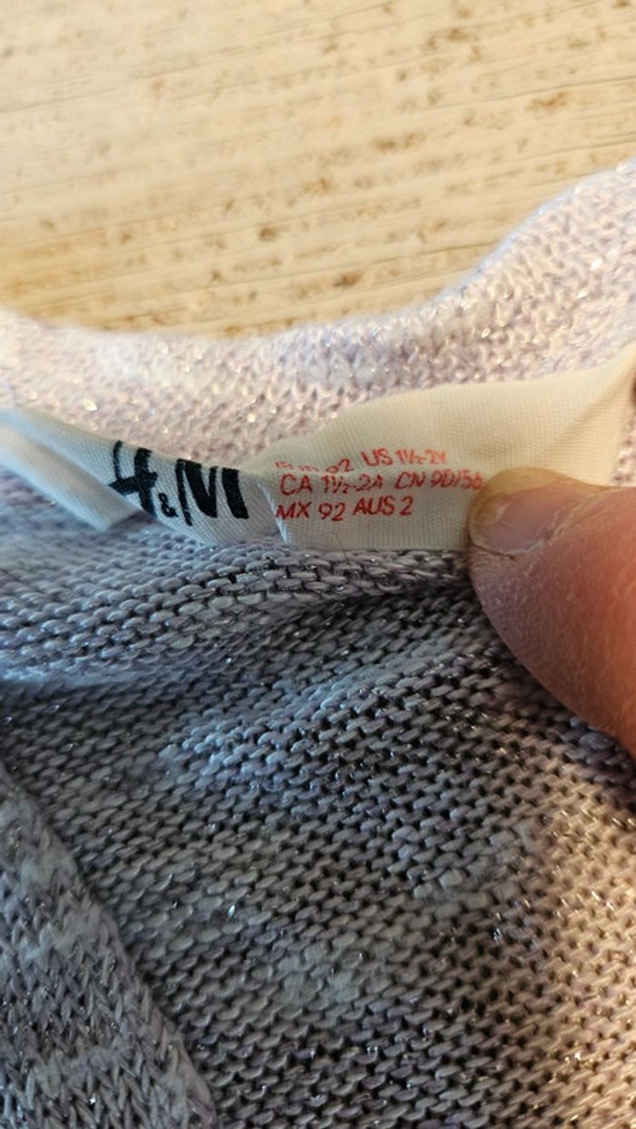 Gilet parme brillant à manches longues, H&M, 18/24 mois, nickel - photo numéro 5