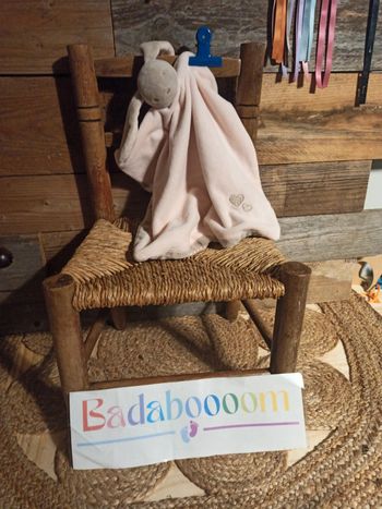 Doudou lapin rose coeur tbe