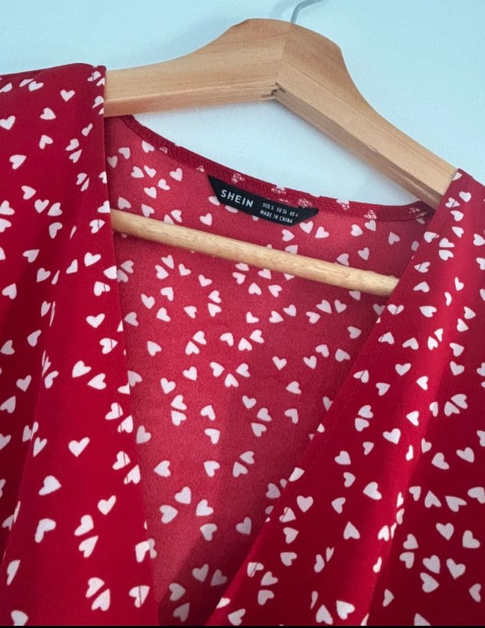 Robe à volant rouge taille S - photo numéro 2