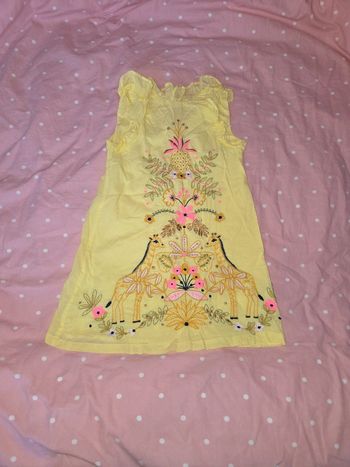 Robe jaune girafe et ananas 3 ans