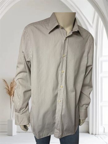 Chemise Massimo Dutti blanche à rayures noires - Taille XXL