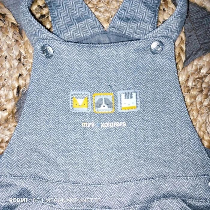 🐻 Salopette bébé Obaïbi – 9 mois 71 cm – Gris doux et confortable - photo numéro 2