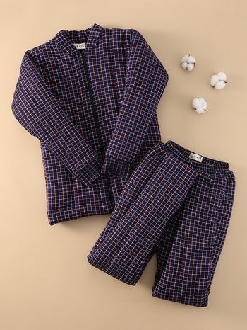 Ensemble veste et pantalon rembourré en coton taille haute