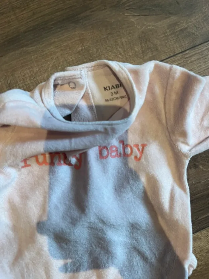 Pyjama rose pale 3 mois - photo numéro 3