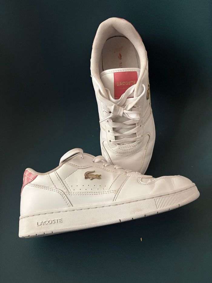 Chaussure Lacoste rose blanche - photo numéro 3