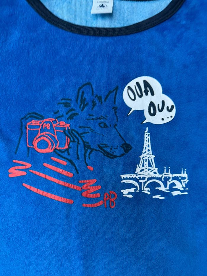Pyjama 2 pièces en velours bleu/bleu marine - Taille 6 Ans - photo numéro 6