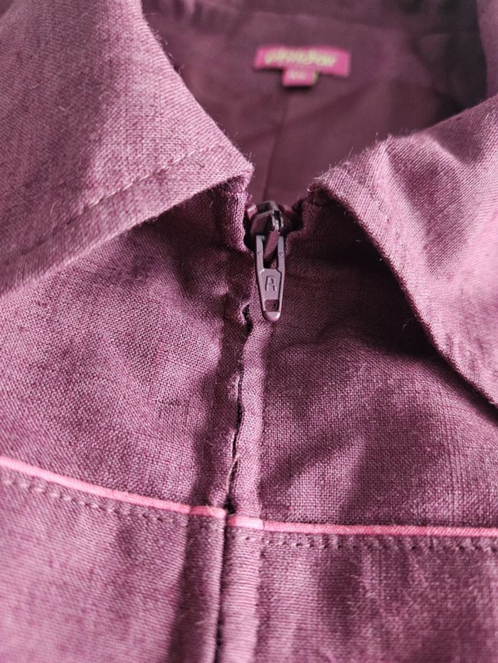 Veste blazer zippée femme - Taille 46 / XXXL - Phildar - Bordeaux - photo numéro 8